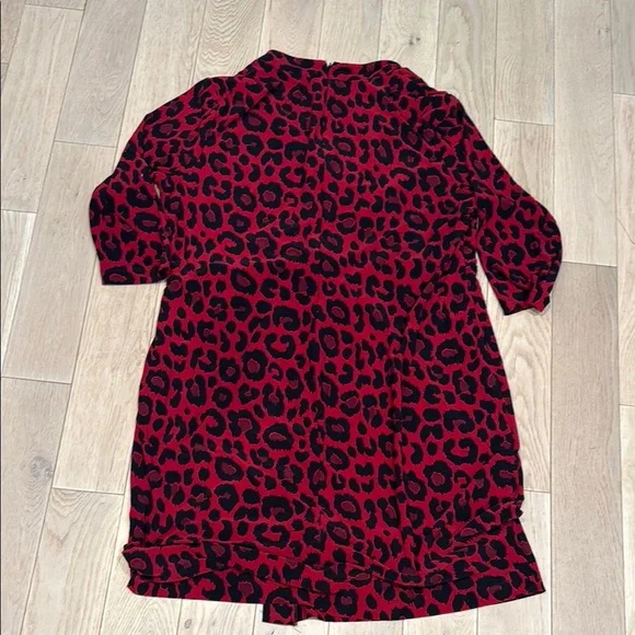 Anne Klein Red Leopard Print Dress - Picture 3 of 4